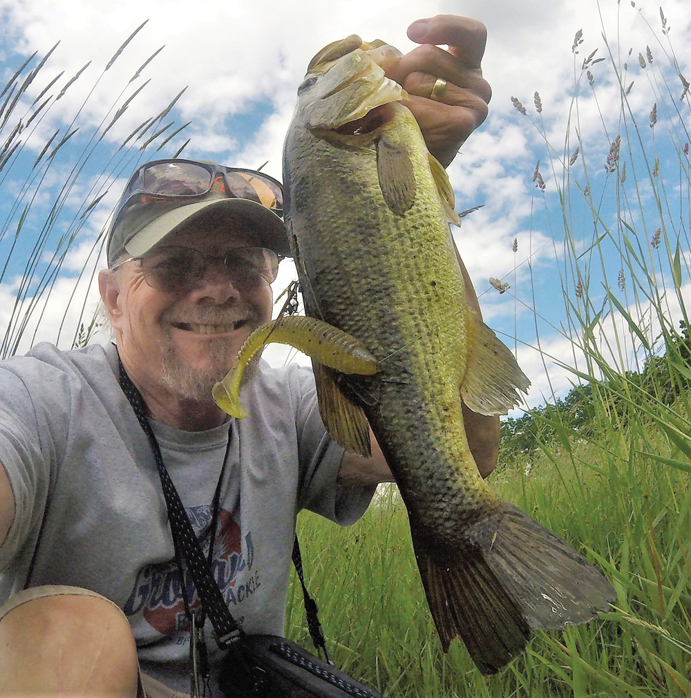 largemouth bass caught with swimbait