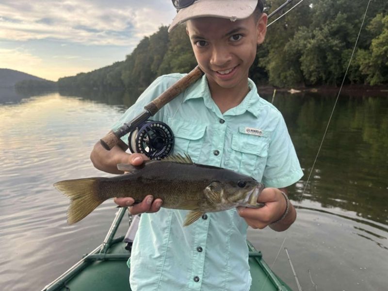 Smallmouth bass river fishing
