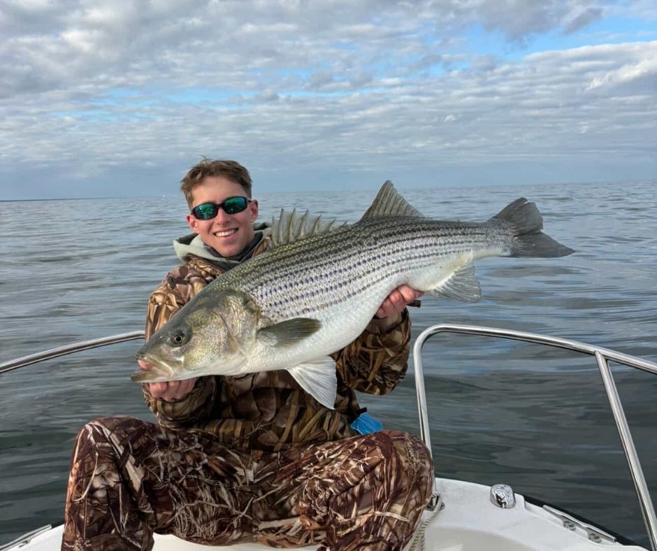 Trophy striped bass fishing Chesapeake Bay