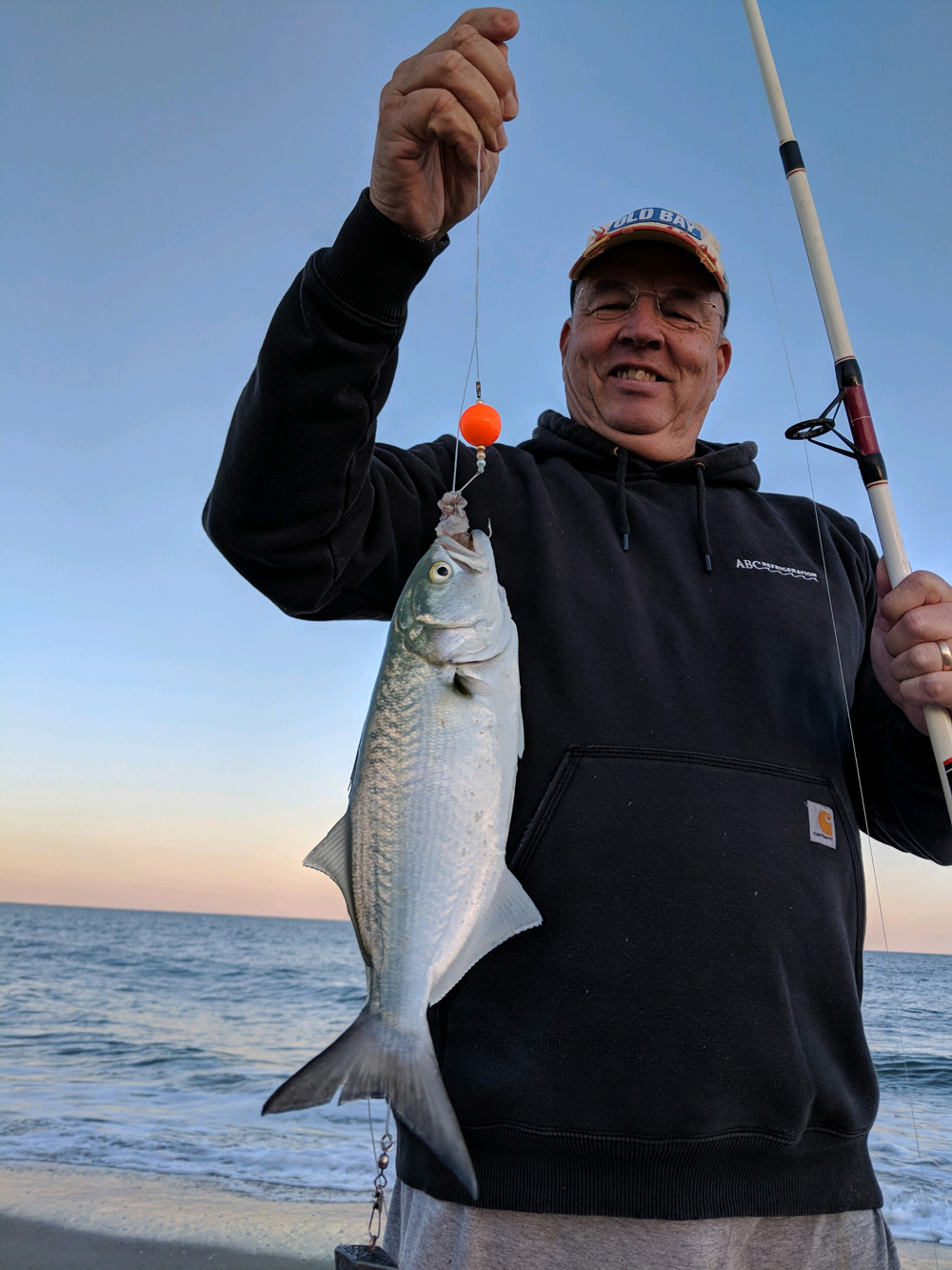 surf fishing for bluefish