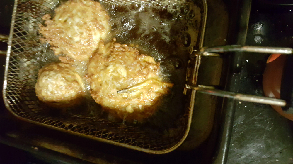 combination crab cake and clam burger