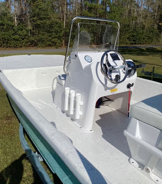 inside a coastal skiff 171 boat