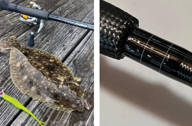 close up of a custom built fishing rod