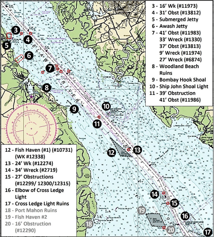 fishing map for upper delaware bay