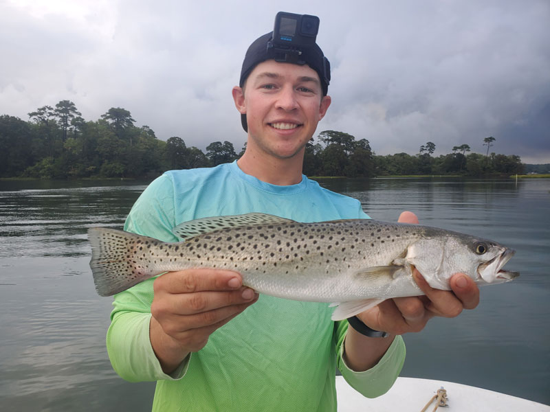 fishing reports editor dillon with a speckled trout