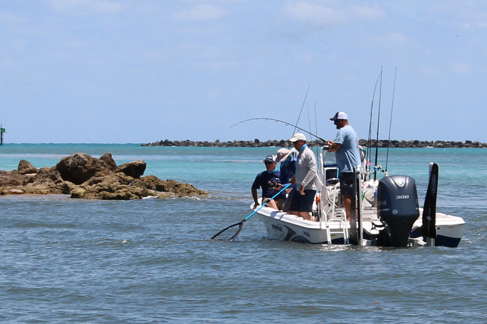 fishing near rocks