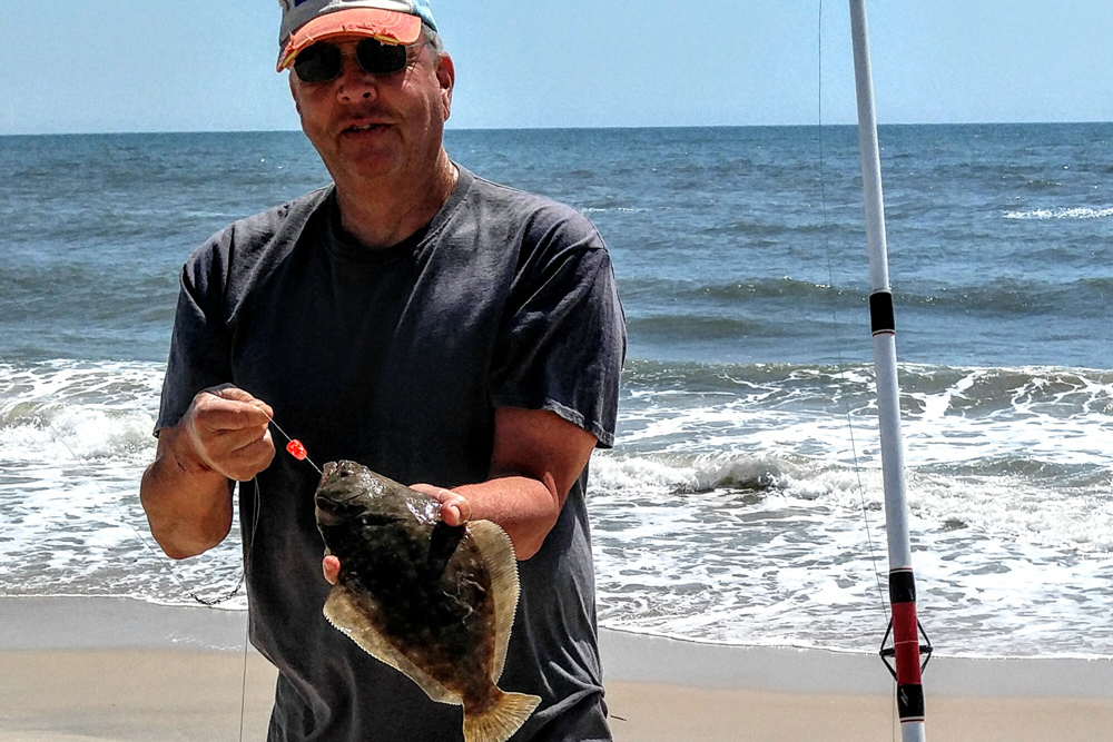 flounder in the surf