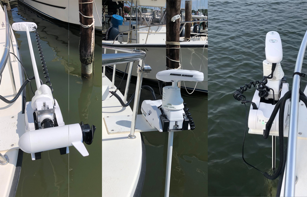 electric trolling motor on bow