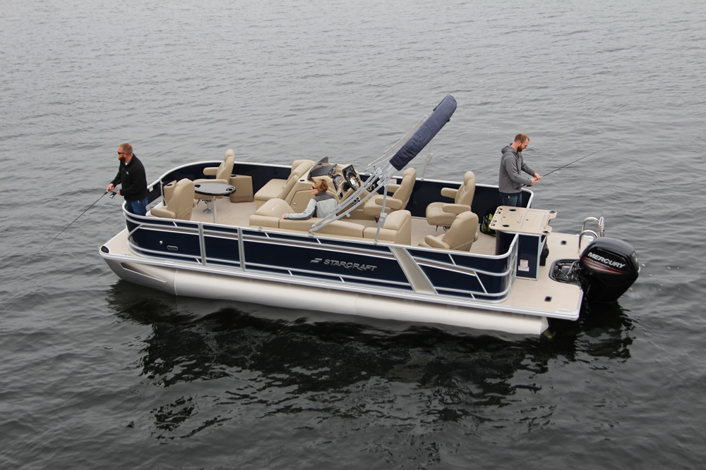 fishing on a pontoon boat