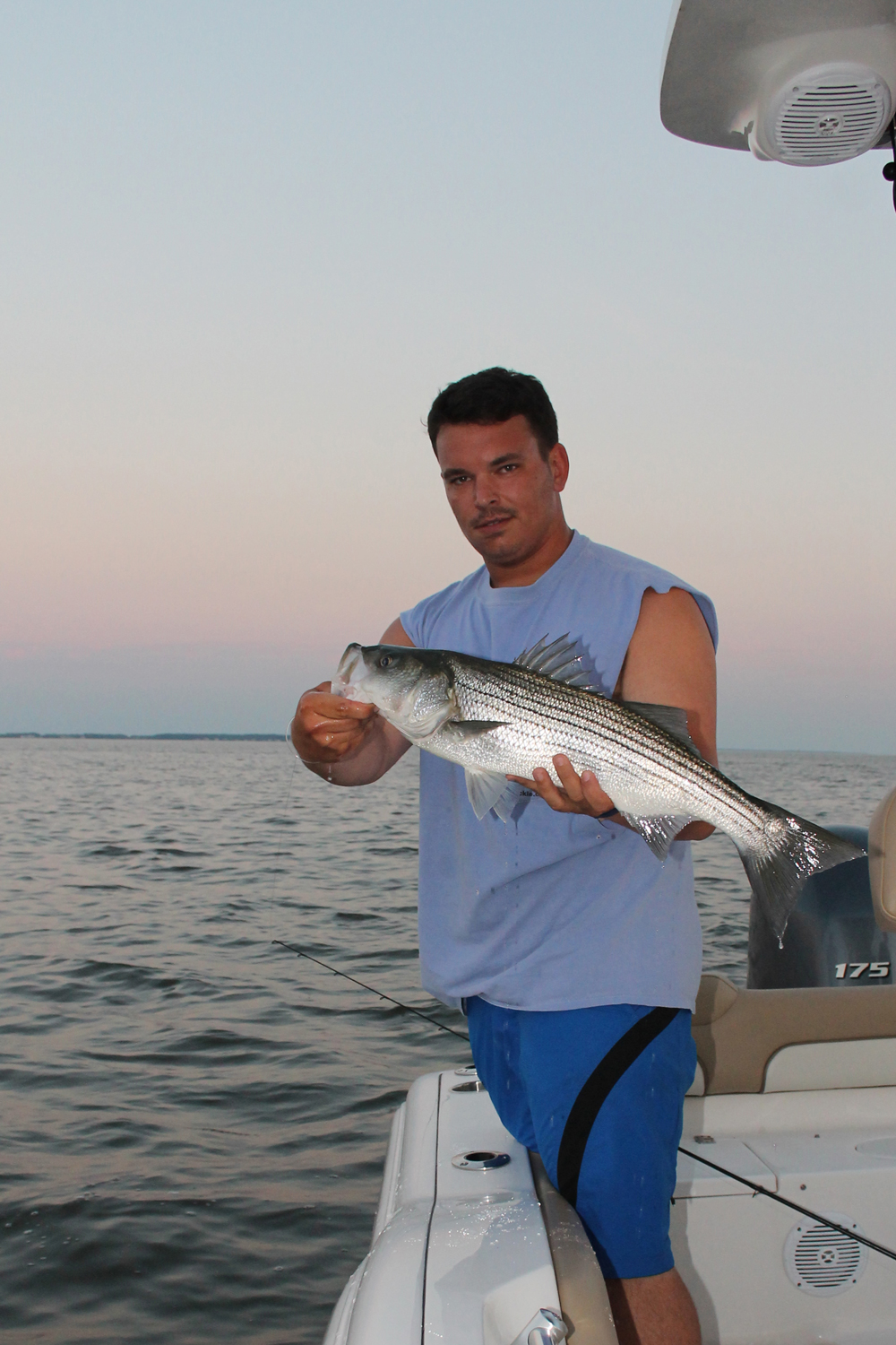 author with a striper