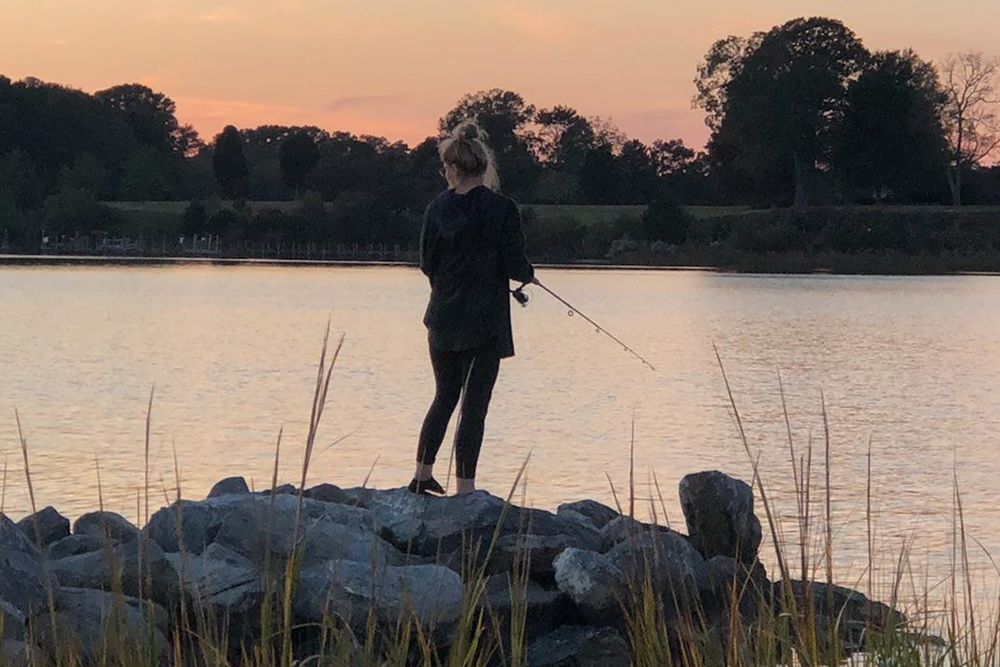 fishing at sunset in the st marys river