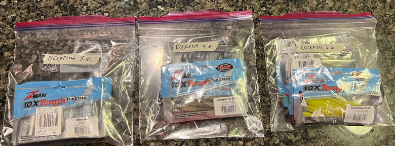 fishing tackle labeled for use