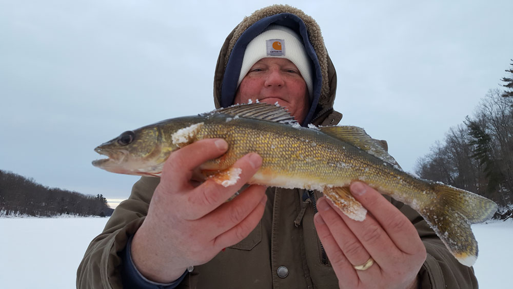 ice fishing for walleye